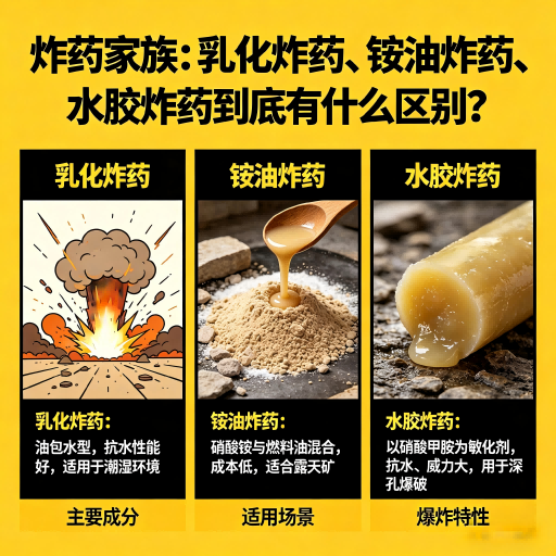 安丘炸药家族：乳化炸药、铵油炸药、水胶炸药到底有什么区别？